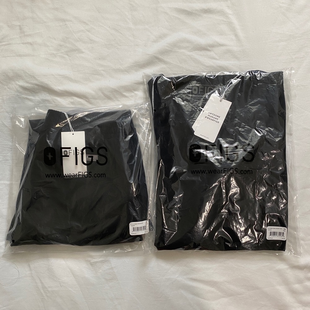 Brand new FIGS black scrub set